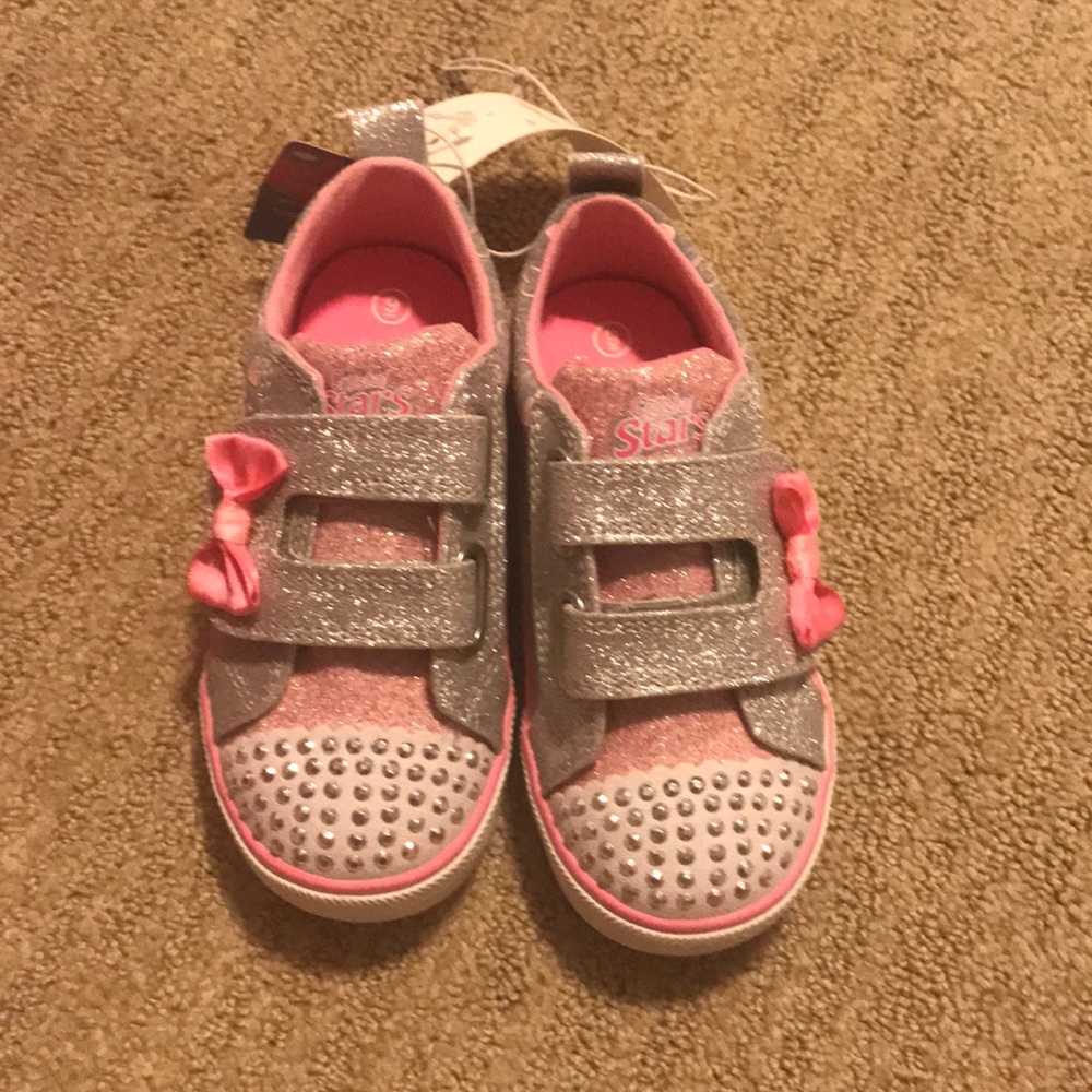 SKETCHERS TWINKLE TOES(CRYSTAL STARS) PINK/GREY